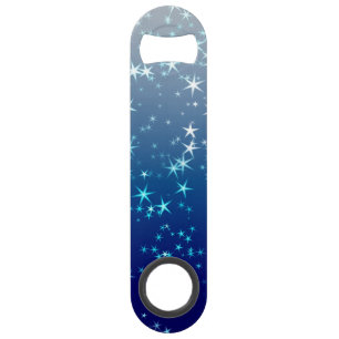 Weihnachtsglitzer Sterne Blauer Himmel Speed Flaschenöffner