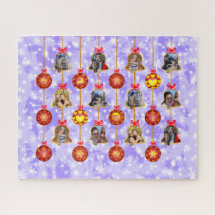 Weihnachtsglocke & Ball Ornamente 6 Fotos L-Red Puzzle
