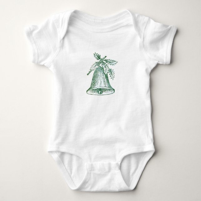 Weihnachtsglocke mit Holly Baby Strampler (Vorderseite)