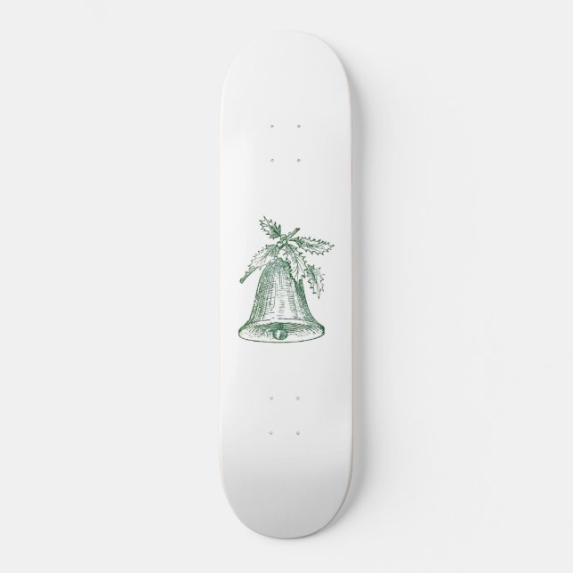 Weihnachtsglocke mit Holly Skateboard (Vorderseite)