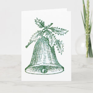 Weihnachtsglocke mit Stechpalme Karte