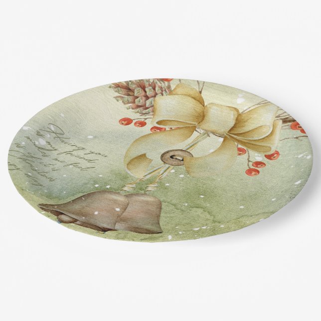 Weihnachtsglocke Pappteller (Schrägansicht)