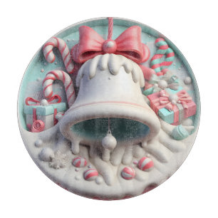 Weihnachtsglocke und Bonbons Schneidebrett