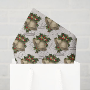 Weihnachtsglocken Antike viktorianische Notenblätt Seidenpapier
