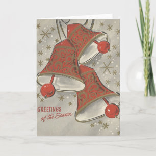 Weihnachtsglocken auf Silber Feiertagskarte