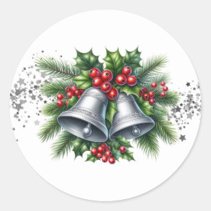 Weihnachtsglocken-Aufkleber  Runder Aufkleber