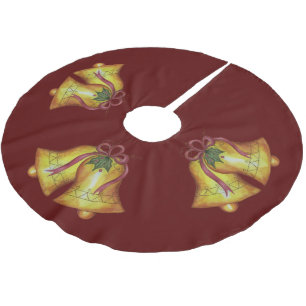 Weihnachtsglocken Baum Skirt Polyester Weihnachtsbaumdecke