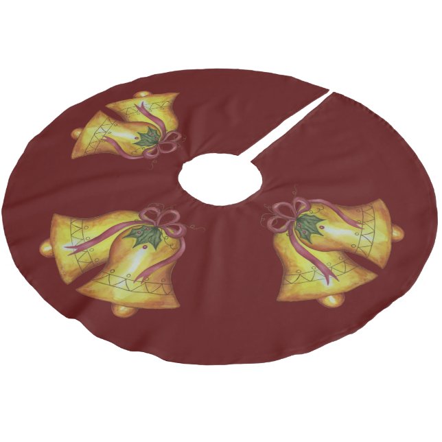 Weihnachtsglocken Baum Skirt Polyester Weihnachtsbaumdecke (Schrägansicht)