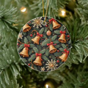 Weihnachtsglocken, Dekoratives Muster. Keramik Ornament