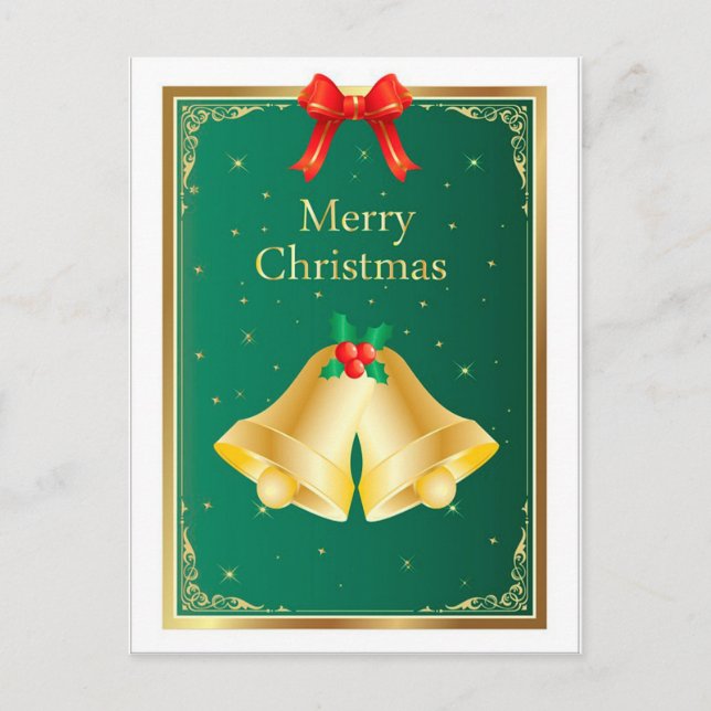 Weihnachtsglocken Feiertagspostkarte (Vorderseite)