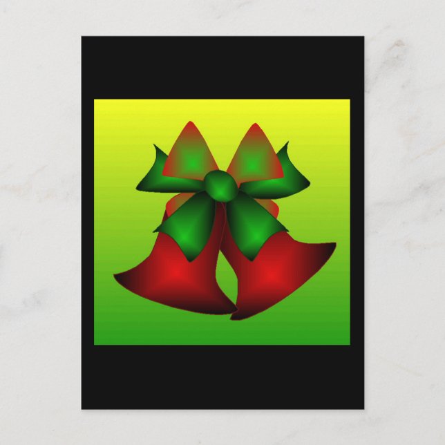 Weihnachtsglocken Feiertagspostkarte (Vorderseite)