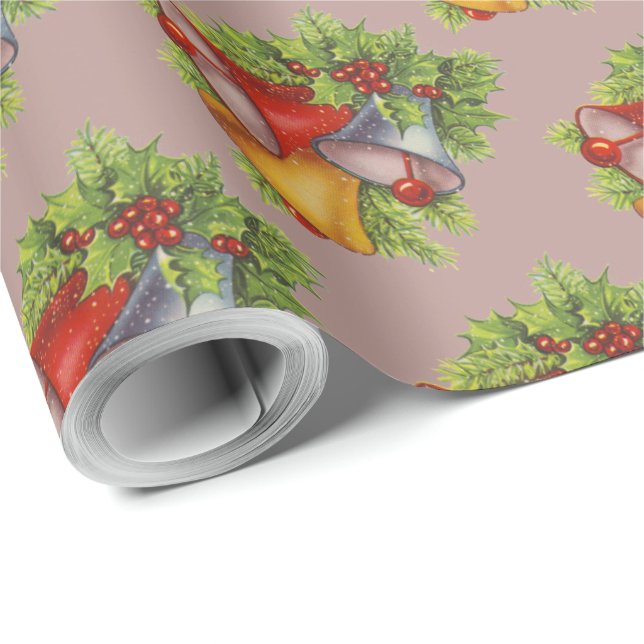 Weihnachtsglocken Geschenkpapier (Rolleneckpunkt)