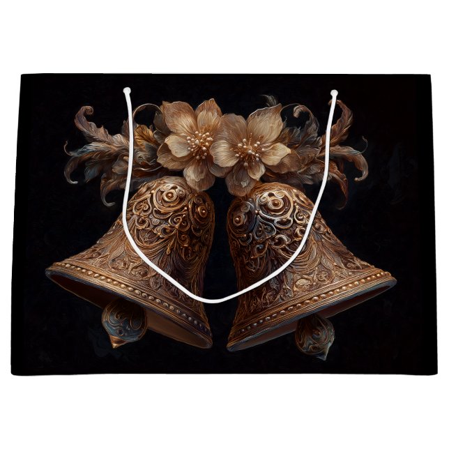 Weihnachtsglocken Große Geschenktüte (Vorderseite)