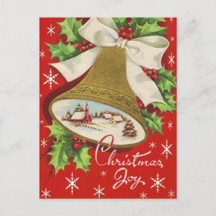 Weihnachtsglocken im Vintage-Stil Feiertagspostkarte
