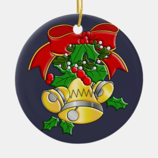 Weihnachtsglocken Keramik Ornament (Vorne)