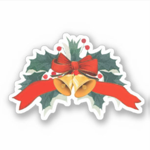 Weihnachtsglocken mit heiligen Blätter Aufkleber