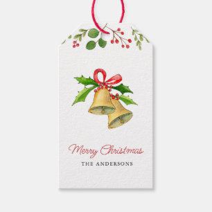 Weihnachtsglocken mit Red Bow Geschenktasten Geschenkanhänger