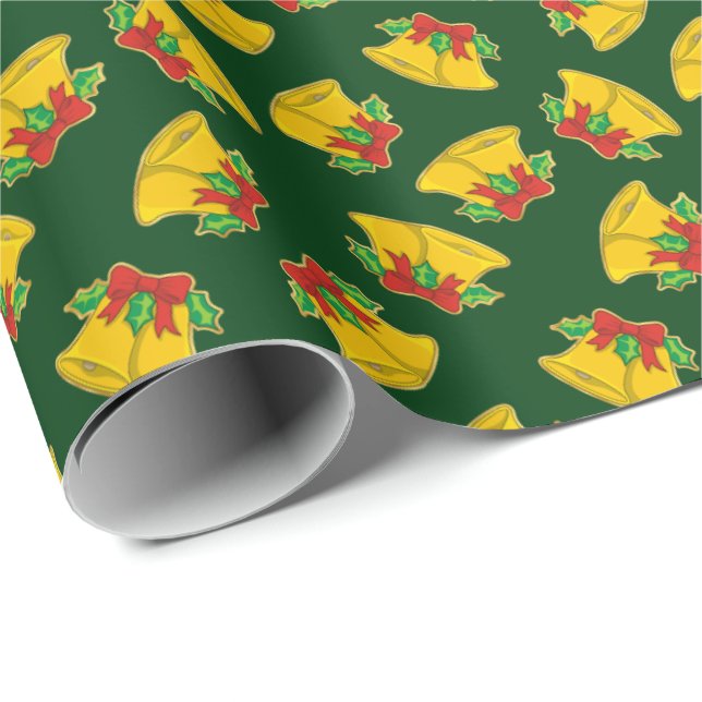 Weihnachtsglocken Muster Geschenkpapier (Rolleneckpunkt)