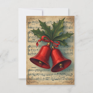 Weihnachtsglocken Notenblatt Dankeskarte