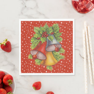 Weihnachtsglocken Papier-Tischdecken-Napkins Serviette
