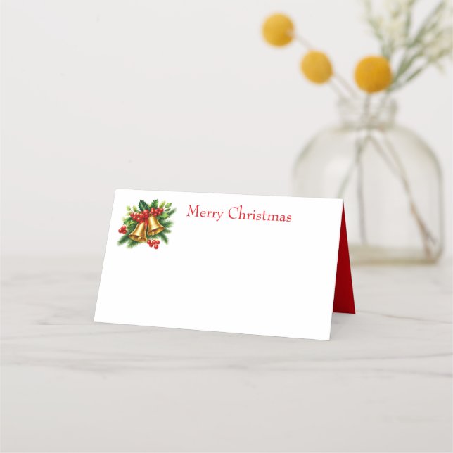 Weihnachtsglocken Platzkarte (Vorderseite)