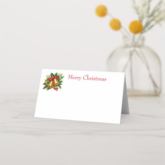 Weihnachtsglocken Platzkarte (Vorderseite)