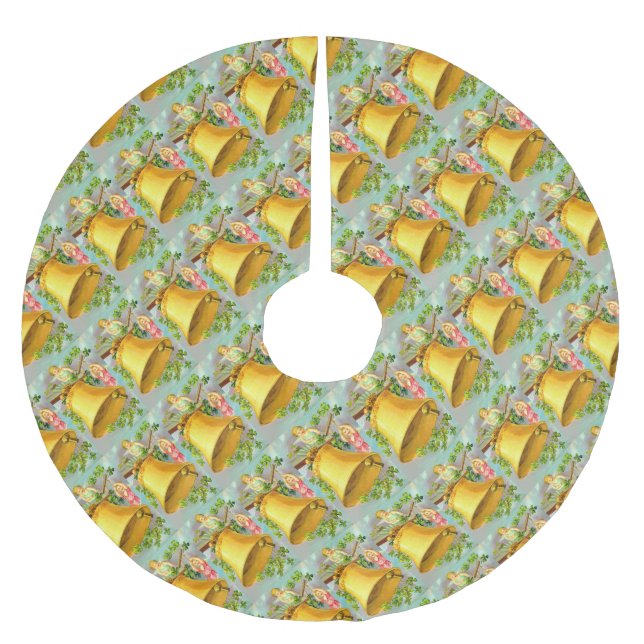 Weihnachtsglocken Polyester Weihnachtsbaumdecke (Vorderseite)