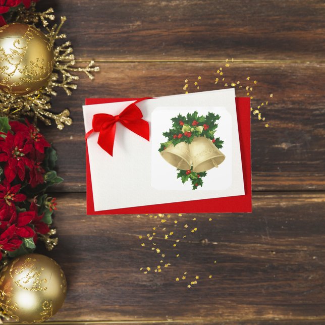 Weihnachtsglocken Quadratischer Aufkleber (Von Creator hochgeladen)