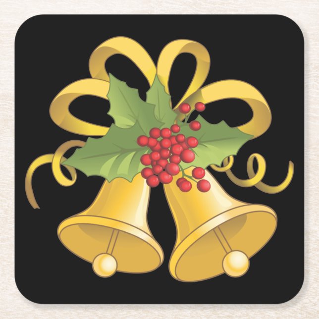 Weihnachtsglocken Rechteckiger Pappuntersetzer (Vorderseite)