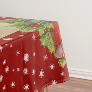 Weihnachtsglocken Rot  Tischdecke