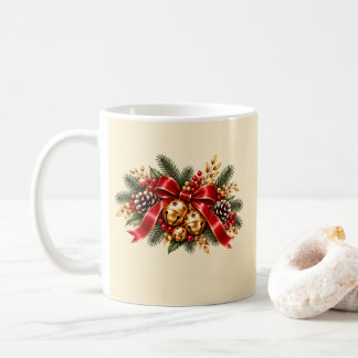 Weihnachtsglocken Roter Schleife Festlich Kaffeetasse