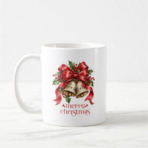Weihnachtsglocken & Stechpalmen-Dekoration Kaffeetasse