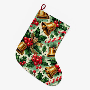 Weihnachtsglocken Stechpalmen Zuckerhut Kunstmuste Großer Weihnachtsstrumpf