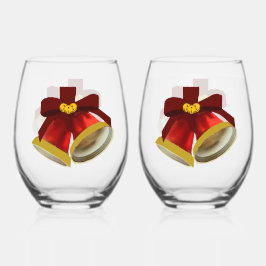 Weihnachtsglocken Stemless Weinglas-Set Weinglas Ohne Stiel