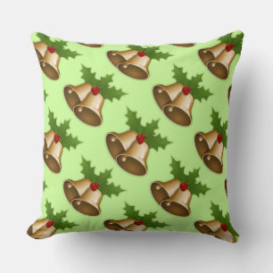 Weihnachtsglocken und Holly Accent Pillow Kissen