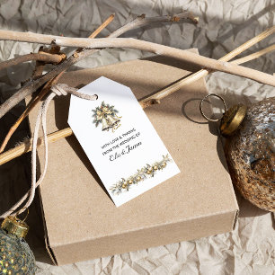 Weihnachtsglocken und Holly-Gefallen Geschenkanhänger