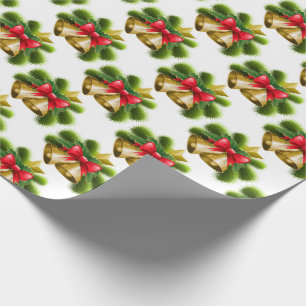 Weihnachtsglocken und Schleife Geschenkpapier