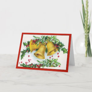 Weihnachtsglocken - Vintage-Weihnachtskarte Feiertagskarte