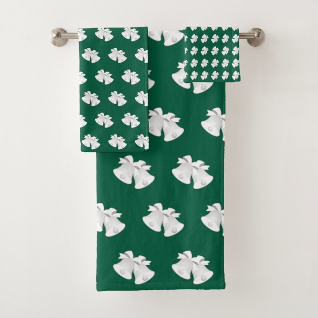 Weihnachtsglocken Wiederholen Weihnachten Hochzeit Badhandtuch Set (Insitu)