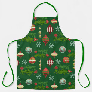 Weihnachtsglück im Vintage-Stil Baum Birnen Schürze