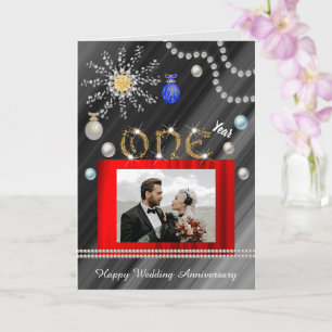 Weihnachtsglückwünsche Goldene 1. Hochzeitstag Karte