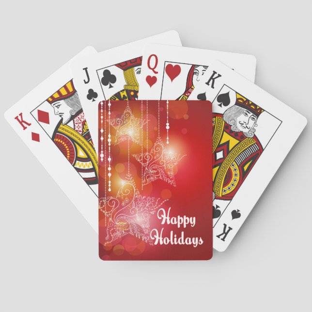 Weihnachtsglühen-hängende Sterne Spielkarten (Rückseite)