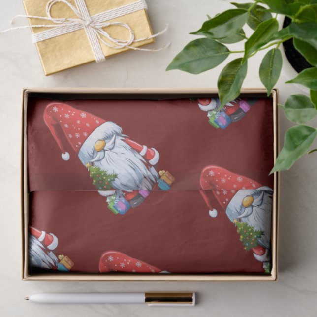 Weihnachtsgnock Gonk in festlicher Ausführung Seidenpapier (Geschenk)