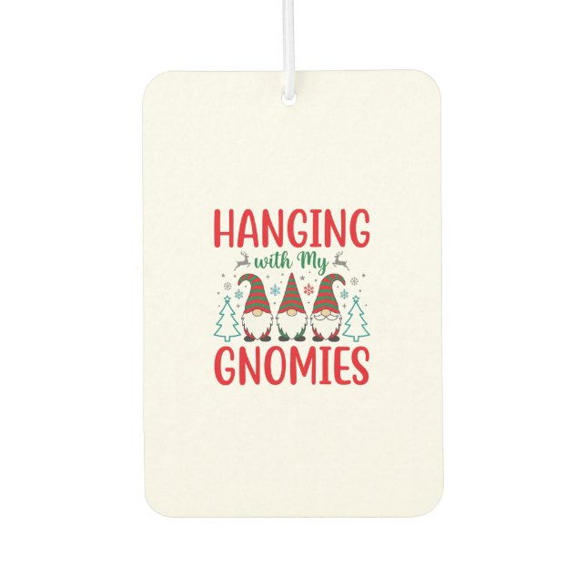 Weihnachtsgnom mit meinen Gnomies Autolufterfrischer (Vorderseite)