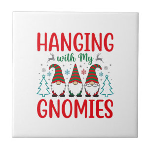 Weihnachtsgnom mit meinen Gnomies Fliese