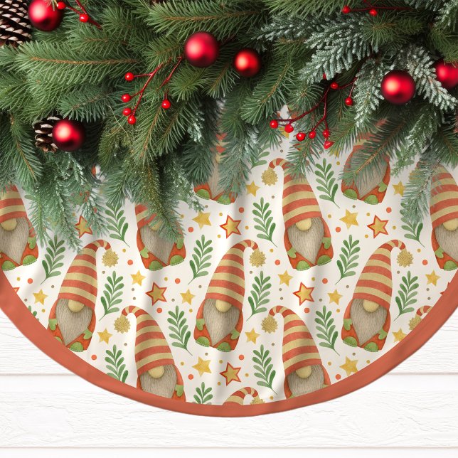 Weihnachtsgnom-Muster-Christbaum Polyester Weihnachtsbaumdecke (Von Creator hochgeladen)