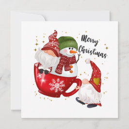 Weihnachtsgnom Snowman Holiday Card Feiertagskarte