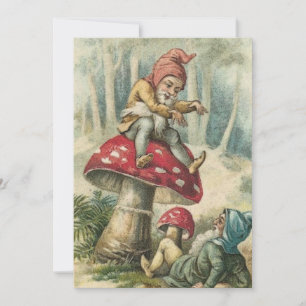 Weihnachtsgnome auf Pilz Feiertagskarte