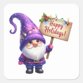 Weihnachtsgnome-Aufkleber Quadratischer Aufkleber