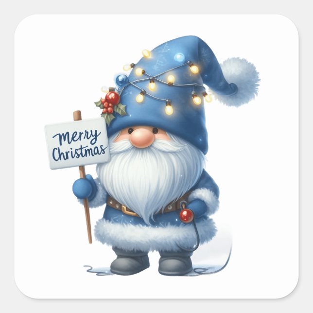 Weihnachtsgnome-Aufkleber Quadratischer Aufkleber (Vorderseite)